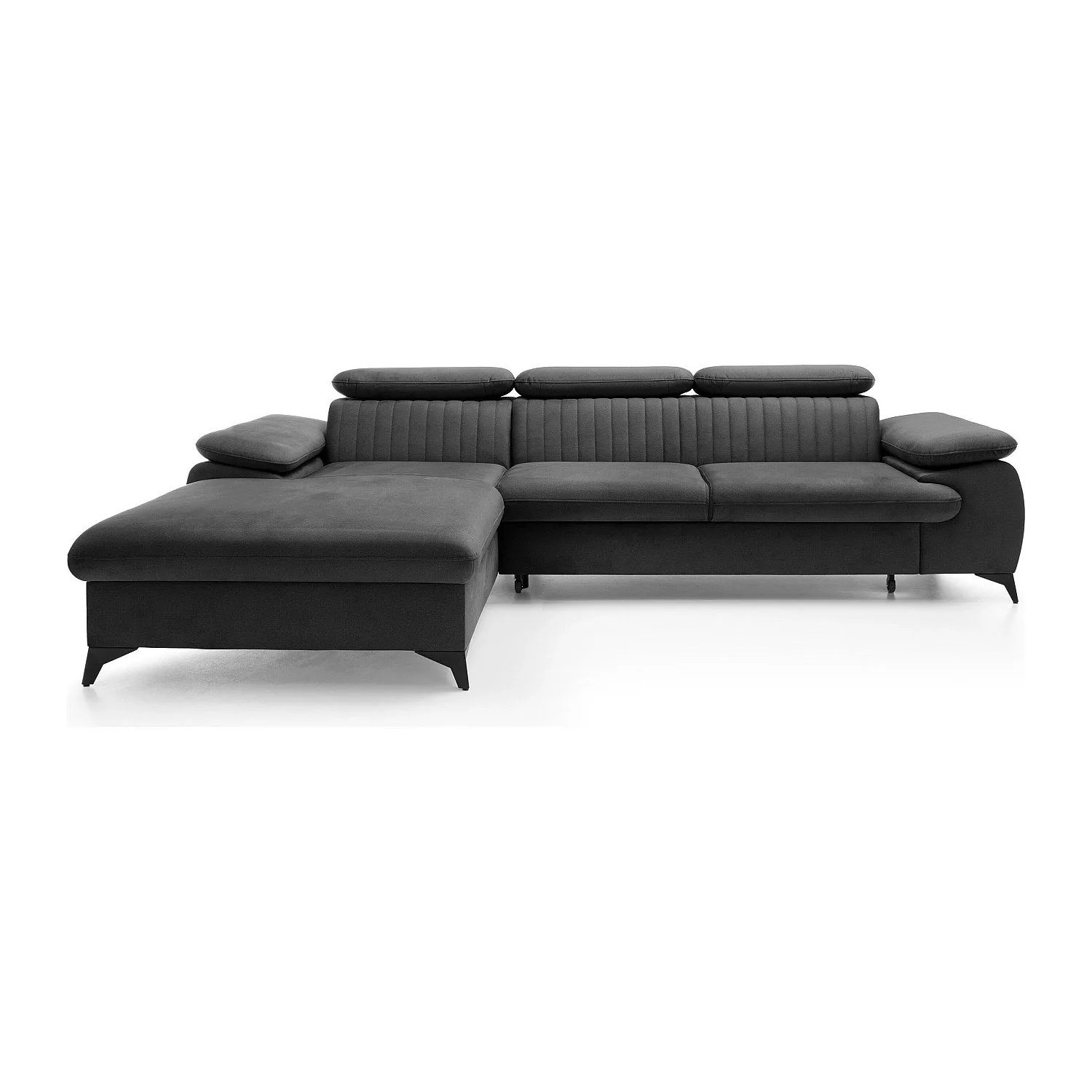 Vente-unique Schlafsofa Samara Anthrazitgrau 280 cm