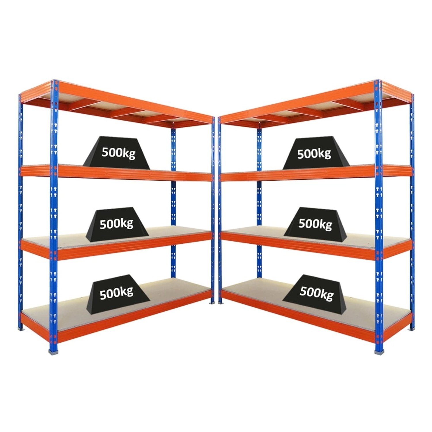 PROREGAL Mega Deal 2x Profi Schwerlastregal Rhino HxBxT 200x200x60cm 4 Span günstig online kaufen