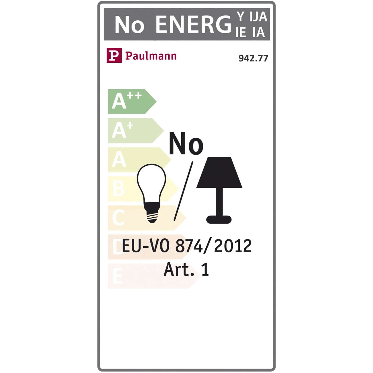 Paulmann Plug & Shine Kabel 10m: Energieeffizienzlabel mit Lampe und Leuchte.