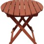 Runder, naturfarbener Garden Pleasure Klapptisch Hanford, Ø 45 cm, aus Holz.