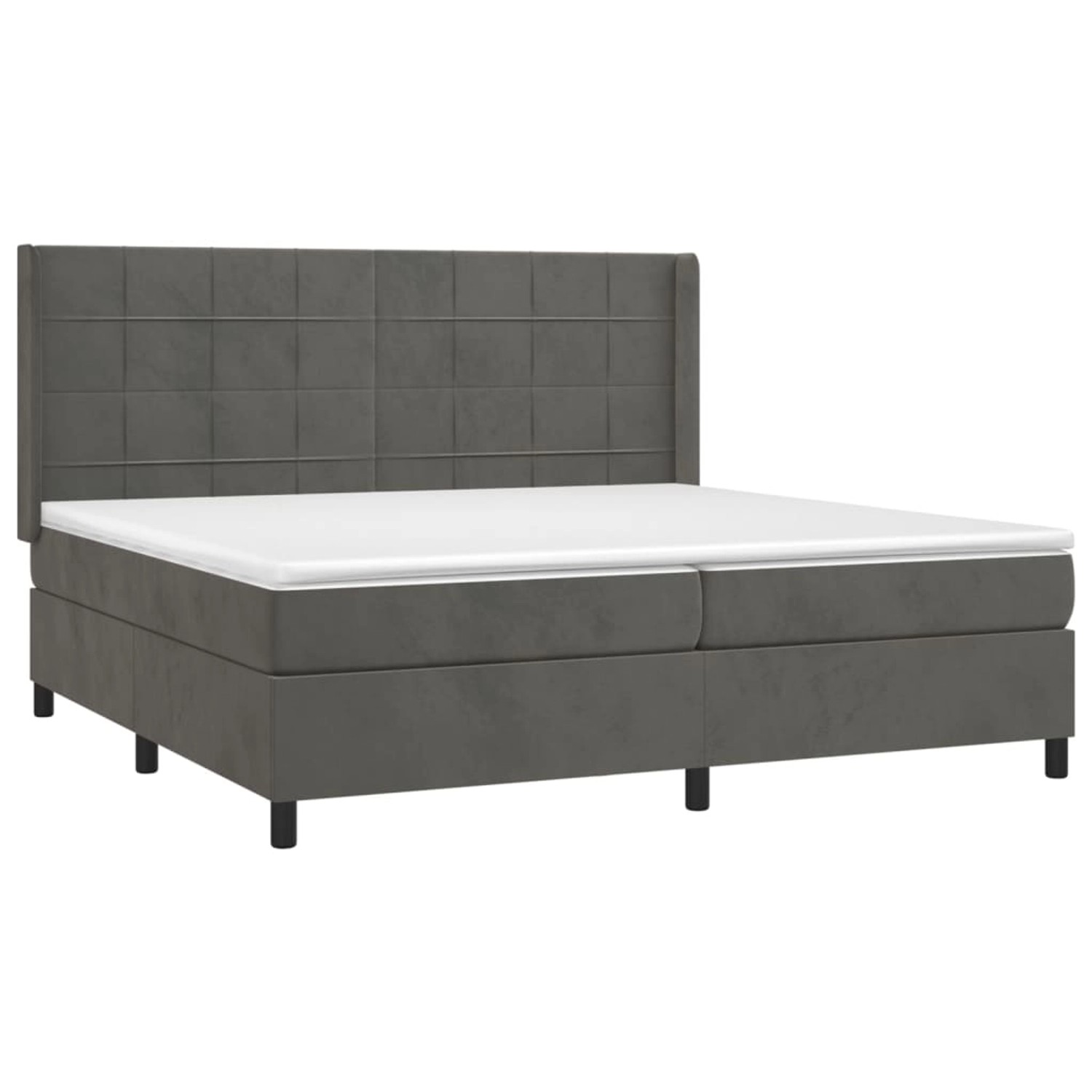 vidaXL Boxspringbett mit Matratze & LED Dunkelgrau 200x200 cm Samt 3139584 günstig online kaufen