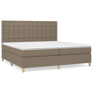 Boxspringbett vidaXL in Taupe (200x200 cm) mit Stoffbezug, inklusive Matratze und Kopfteil.