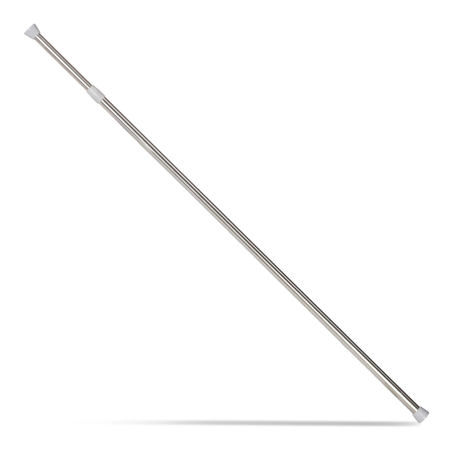 Relaxdays Teleskopstange Edelstahl Silber Verstellbar Rutschfest 130 cm x 220 cm
