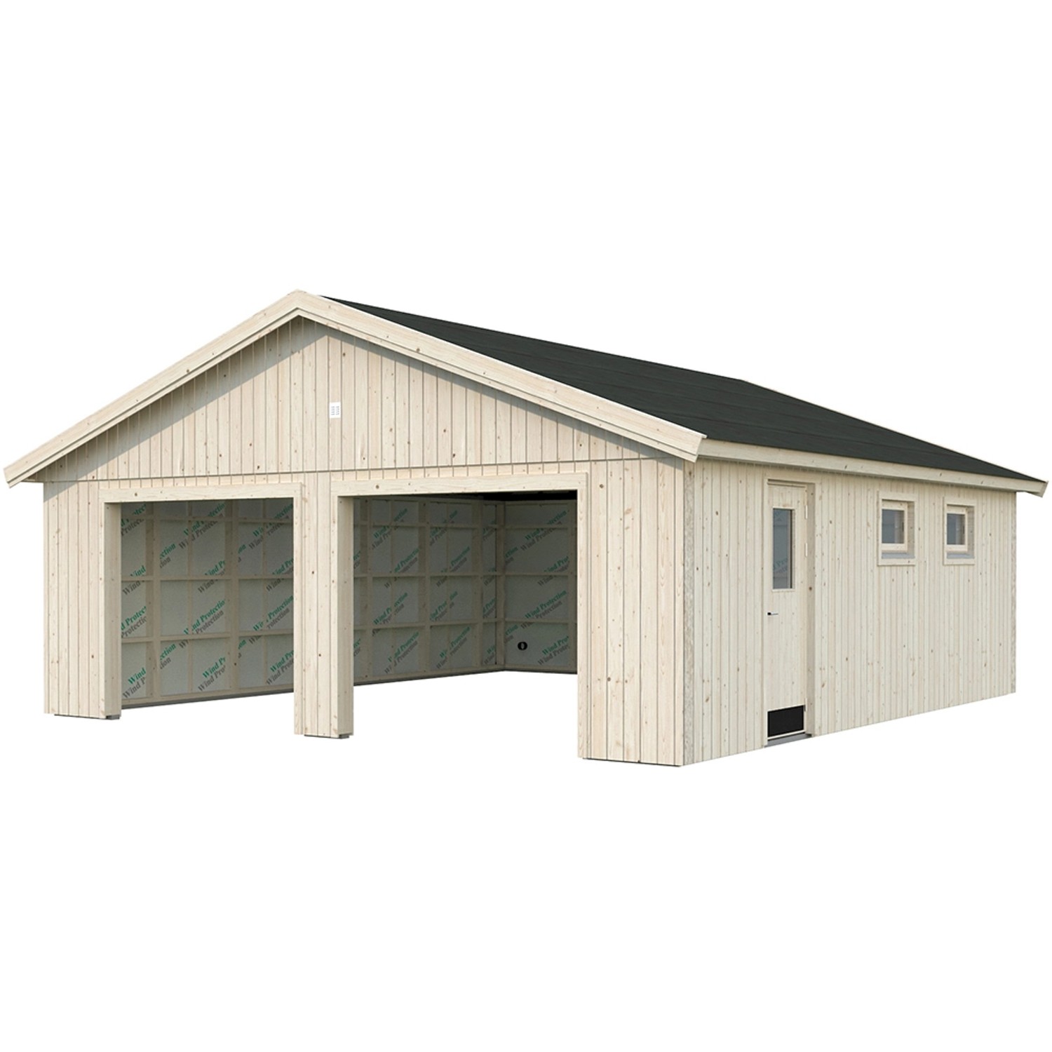 Palmako Garage Andre 44,7 m² Kit Natur Unbehandelt 665 cm x 739 cm Nordic+