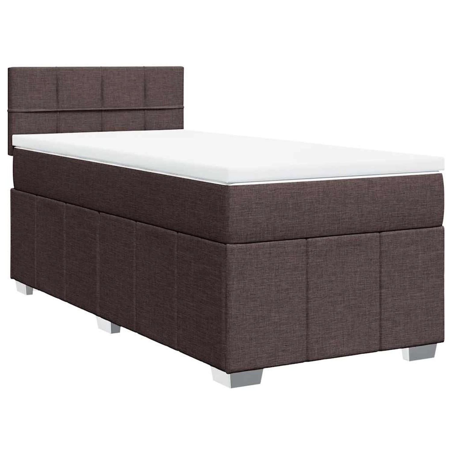 vidaXL Boxspringbett mit Matratze Dunkelbraun 90x200 cm Stoff 3286954