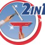 Vileda Profi-Fensterwischer Handgerät, 2-in-1: Einwascher und Abzieher für streifenfreie Fenster.