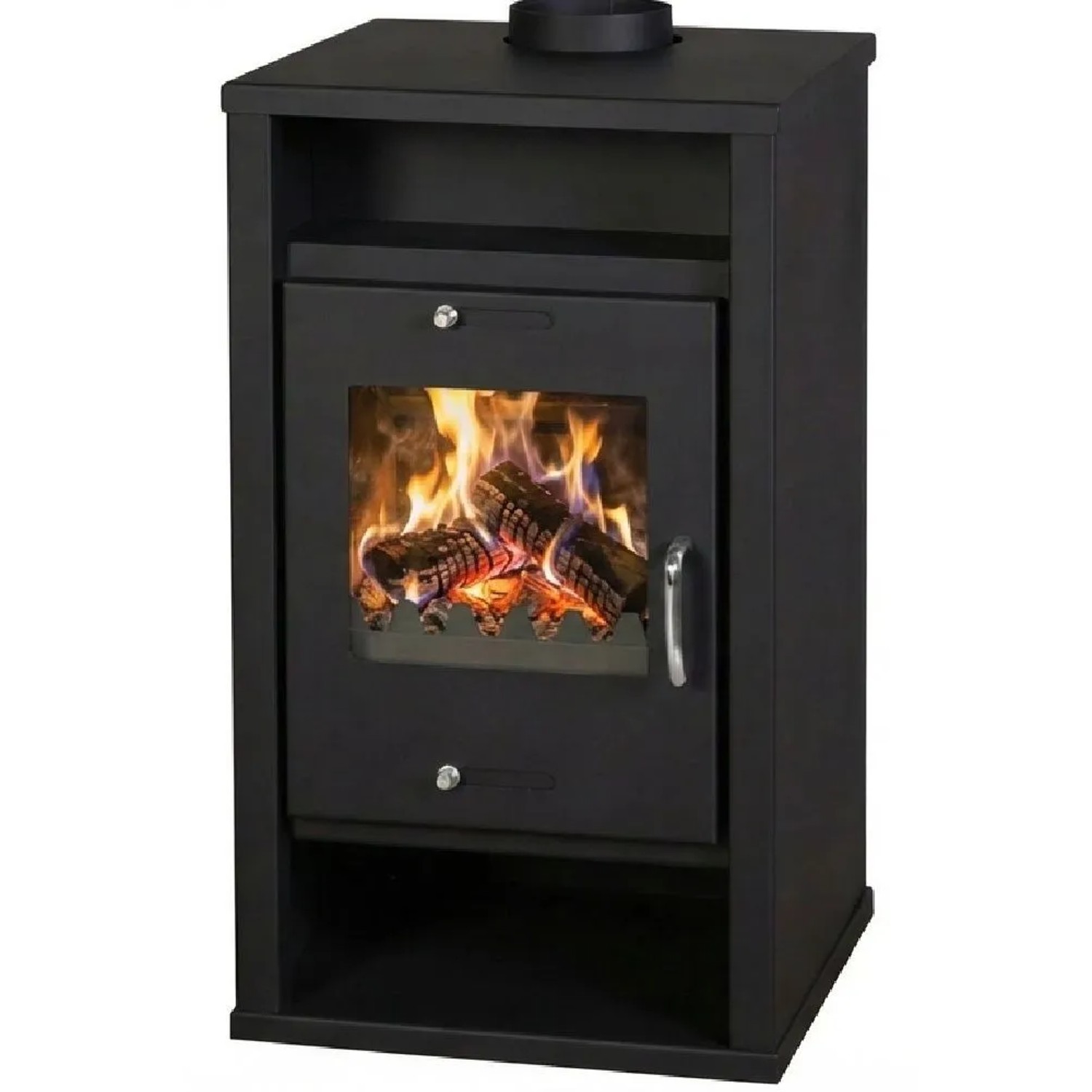 Victoria Kaminofen Deluxe Schwarz mit 9,6 kW