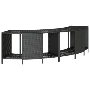 Schwarze vidaXL Outdoor-Regale aus Poly Rattan für Whirlpool, 2er-Set.