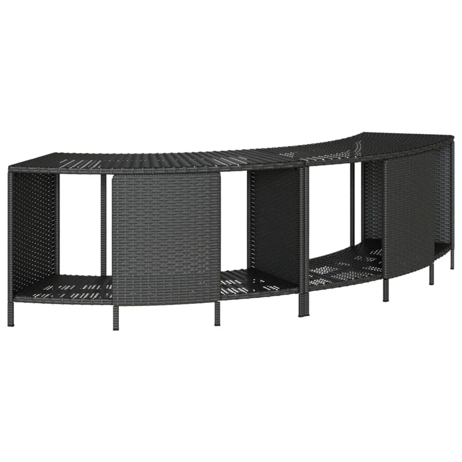 vidaXL Outdoor-Regale für Whirlpool 2 Stk Schwarz Poly Rattan 365620