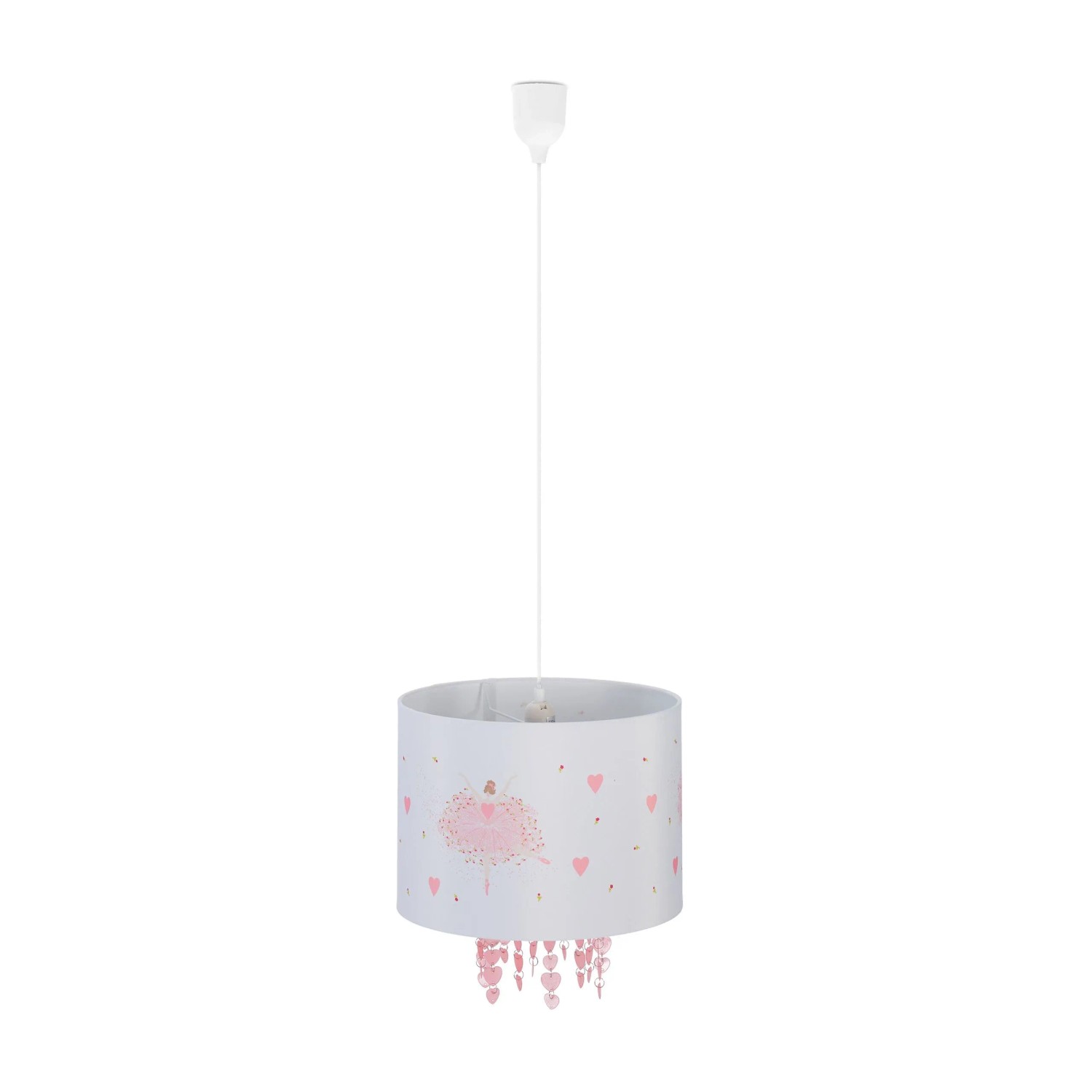 Relaxdays Hängelampe Kunststoff Weiß Rosa Verstellbar 158 cm x 35 cm 0,6 kg