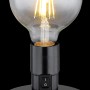 Schwarze, matte Globo Tischlampe Johanna mit E27 Fassung und Schalter. Design-Tischleuchte.