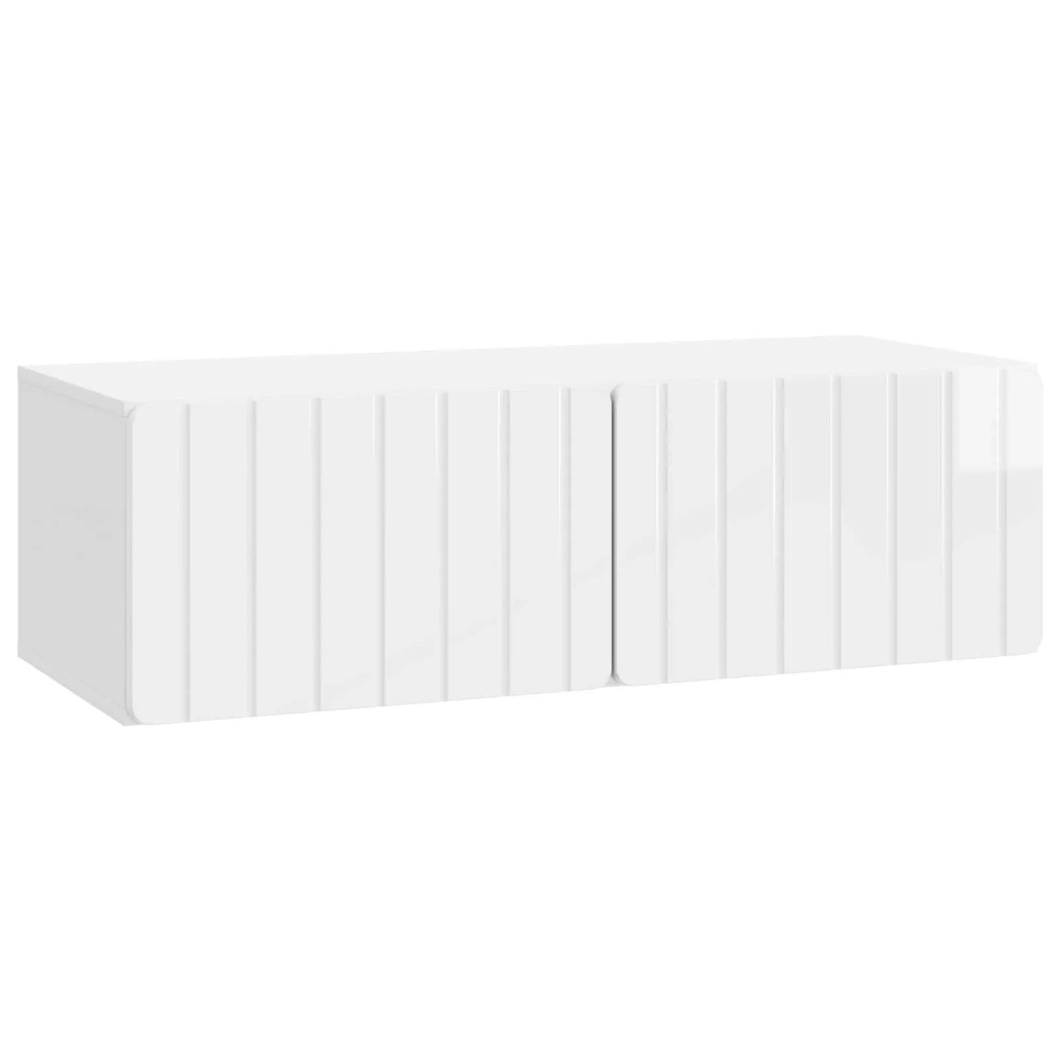 vidaXL Wandmontierter TV-Schrank Hochglanz Weiß 98 x 41 x 30 cm 898359