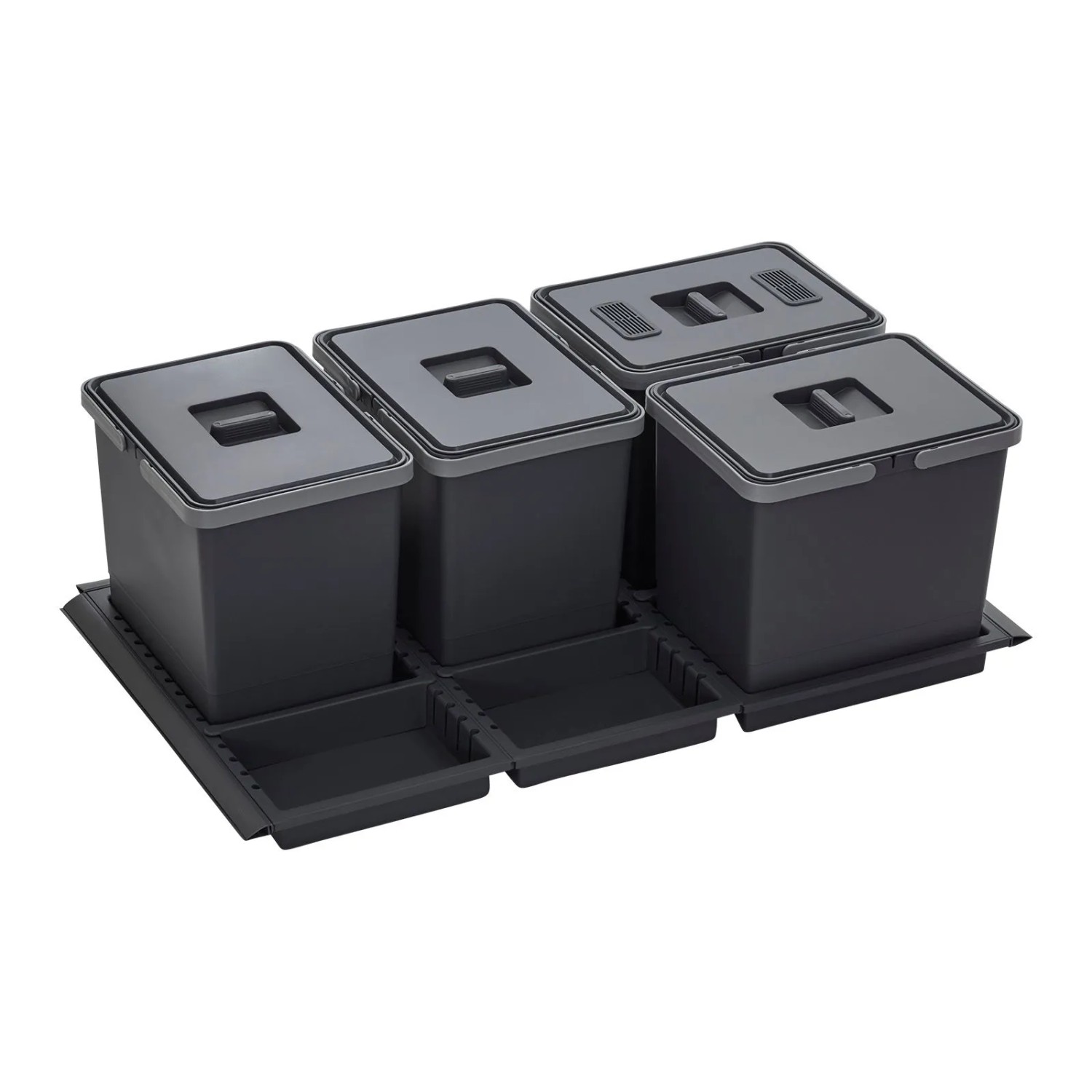 SOTECH Abfallsammler Mülleimer Metropolis 4x 15L Abfallsystem für Schubladen Korpusbreite 90 cm