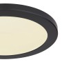 Schwarze, runde LED-Deckenleuchte Lasse, Ø 29,8 cm. Moderne Lampe für energiesparende Beleuchtung.