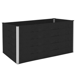 GroJa Solid Hochbeet, 150x70x75 cm, Anthrazitgrau. Kunststoff-Hochbeet mit Aluminiumrahmen.