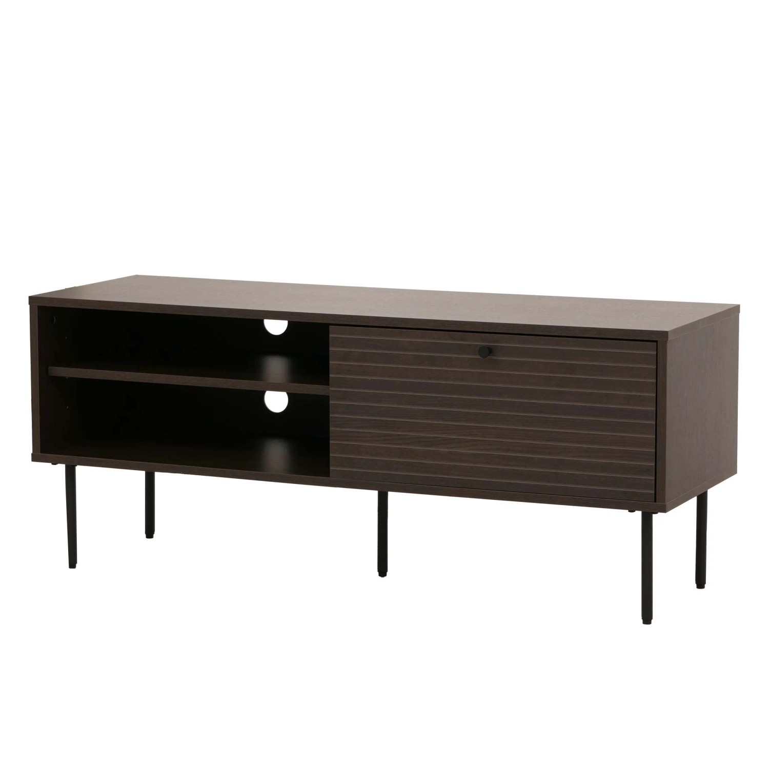 MCW TV-Rack N78 Skandinavischer Stil Metall Holz Melamin 50x120x40cm Dunkelbraun