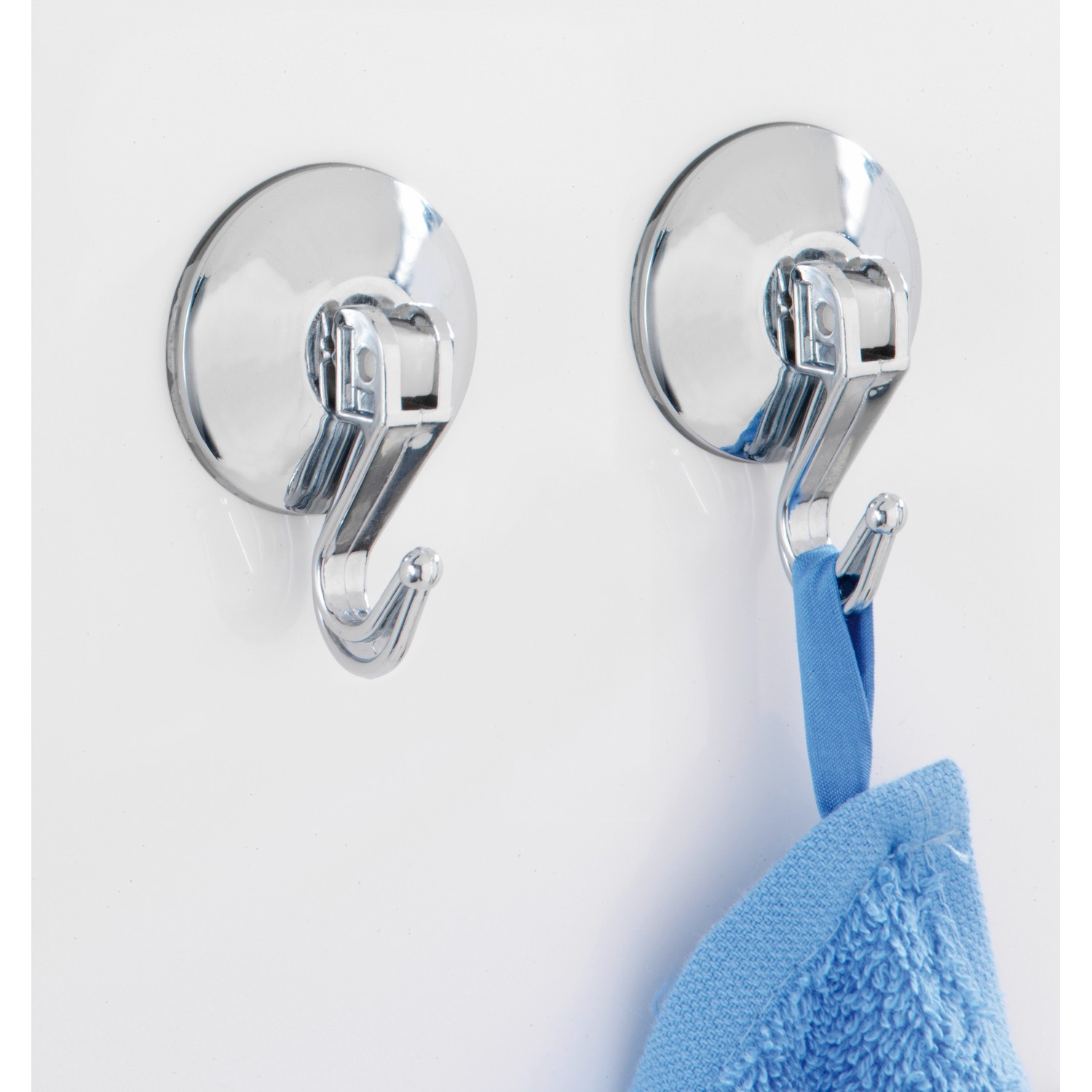 2er-Set Wenko Hebelsaughaken Chrom, Handtuchhalter für Bad und Küche.