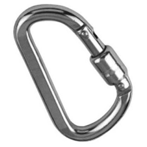 Seilflechter Niro-Karabinerhaken, 8x64 mm, aus Edelstahl mit Springverschluss.