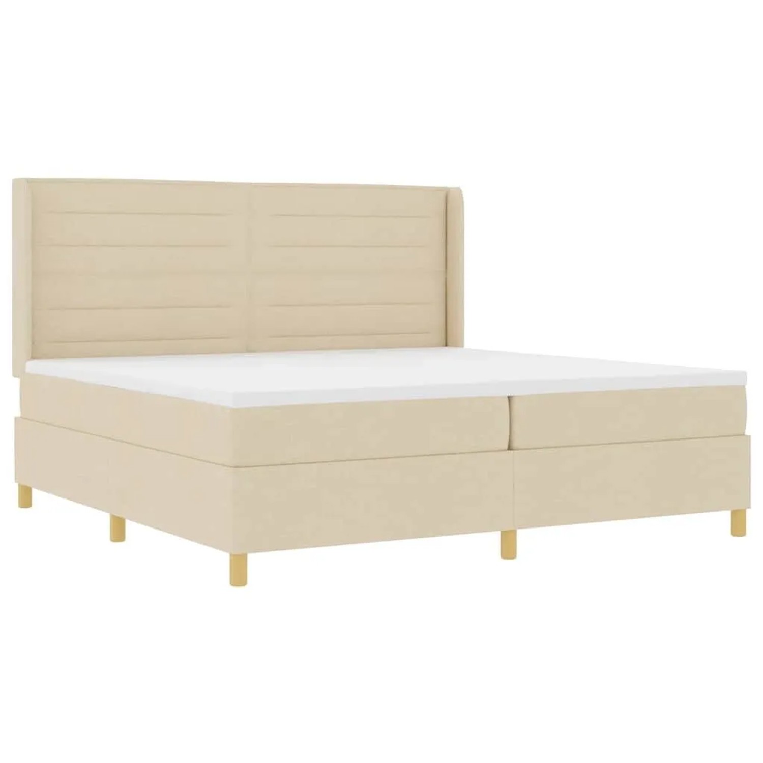 vidaXL Boxspringbett mit Matratze Creme 140 x 200 cm Stoff 3343656