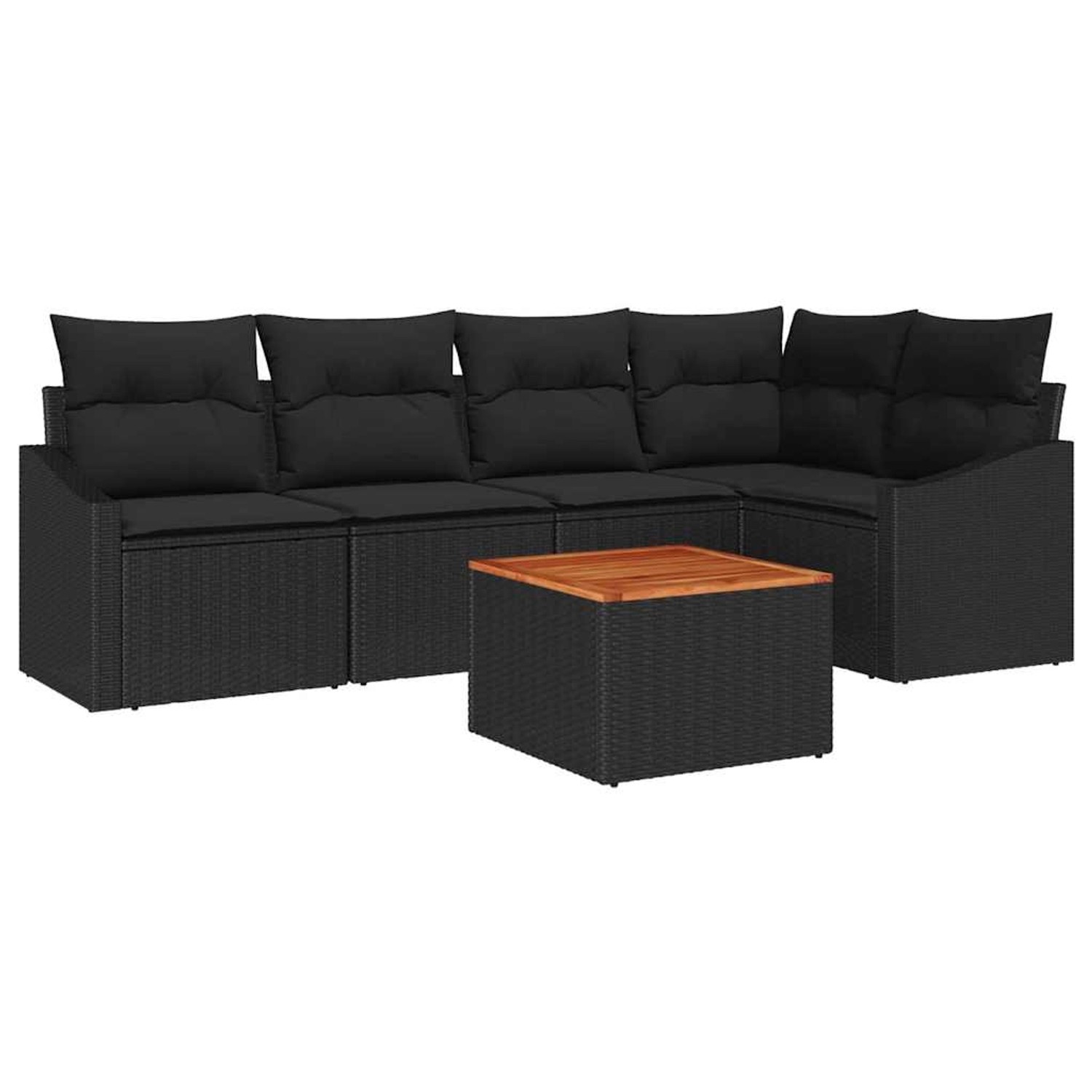 vidaXL Garten-Sofa-Set 6-Tlg Schwarz 3356504 günstig online kaufen