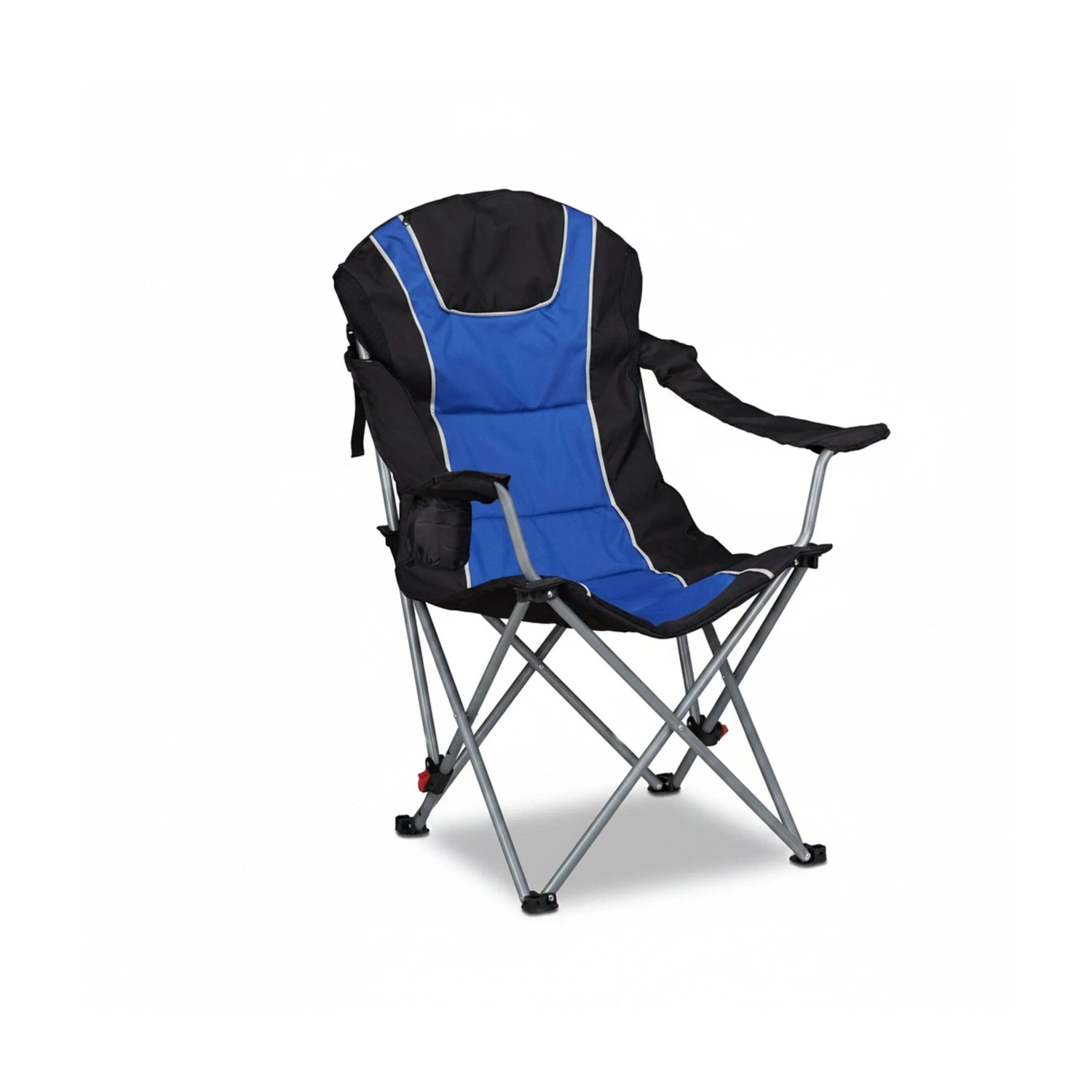 Relaxdays Campingstuhl Stahl Blau Faltbar Verstellbar mit Polsterung 108 cm x 90 cm x 72 cm