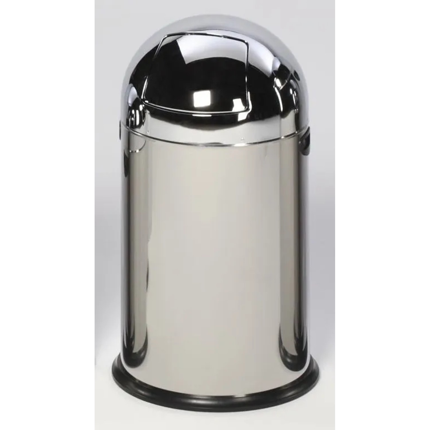 PROREGAL Klassischer Abfallsammler Mit Einwurfklappe Inneneinsatz 40 Liter HxBxT 73 x 46,5 x 46,5 cm Edelstahl Silber
