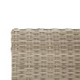 Detailaufnahme: Hellgraues Poly Rattan Geflecht des vidaXL Gartensofas in L-Form.