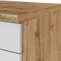 Detailaufnahme: Held Möbel Auszugsschrank Sorrento, 50x85x60 cm, Weiß-Wotanei Dekor, Küchenunterschrank.