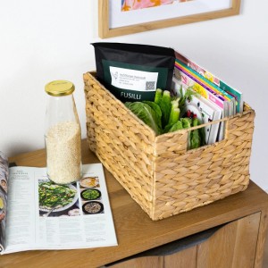 HMF 37242 Aufbewahrungskorb Faltbarer Korb Geflochten Wasserhyazinthe Seegras Größe M 32 x 23 x 20 cm 2er Set