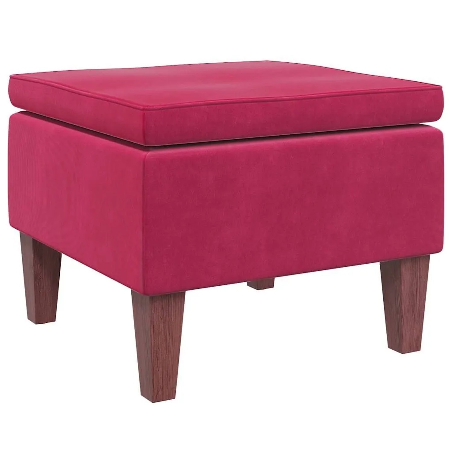 vidaXL Hocker mit Holzbeinen Weinrot Samt 329462