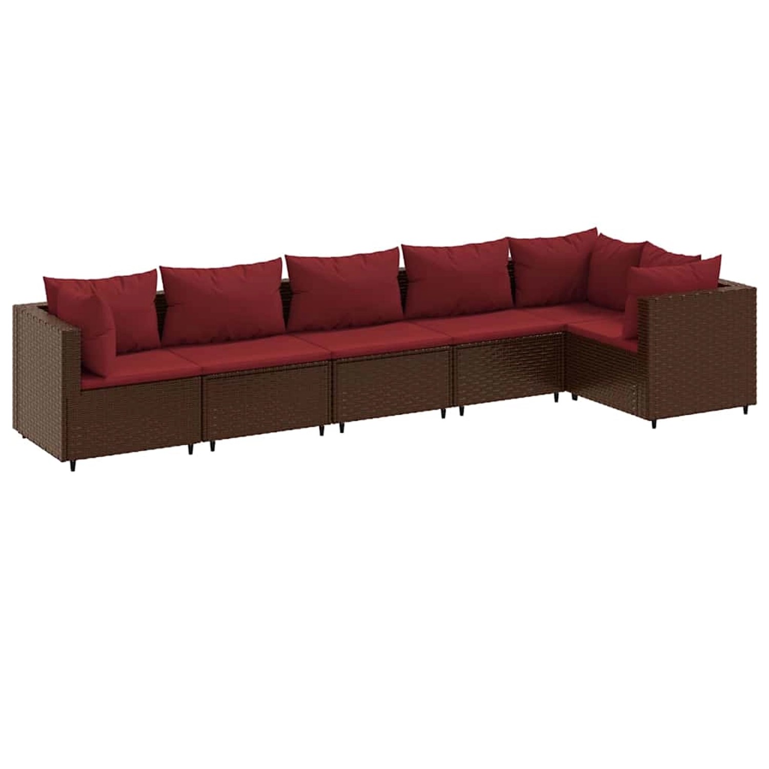 vidaXL 6-Tlg Garten-Lounge-Set mit Kissen Braun Poly Rattan 3308109 günstig online kaufen
