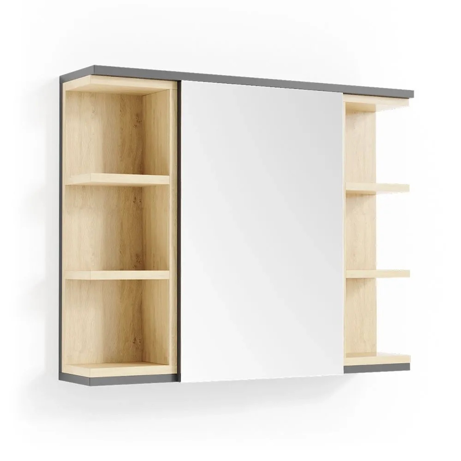 Vicco Badspiegelschrank Aquis Anthrazit 80 x 64
