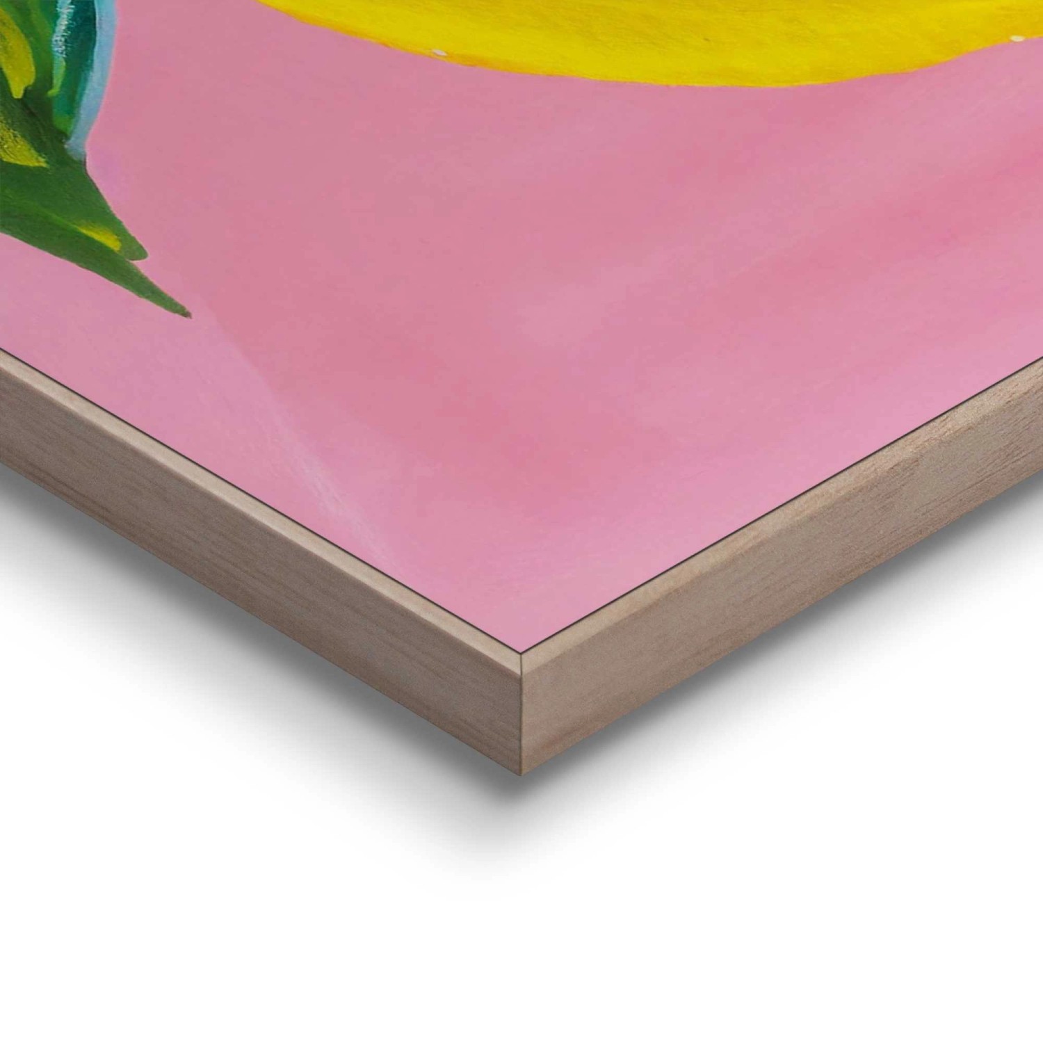 Gerahmtes Bild 'Juicy Lemon' von Reinders, 40x30 cm, gelbe Zitrone auf rosa Grund.
