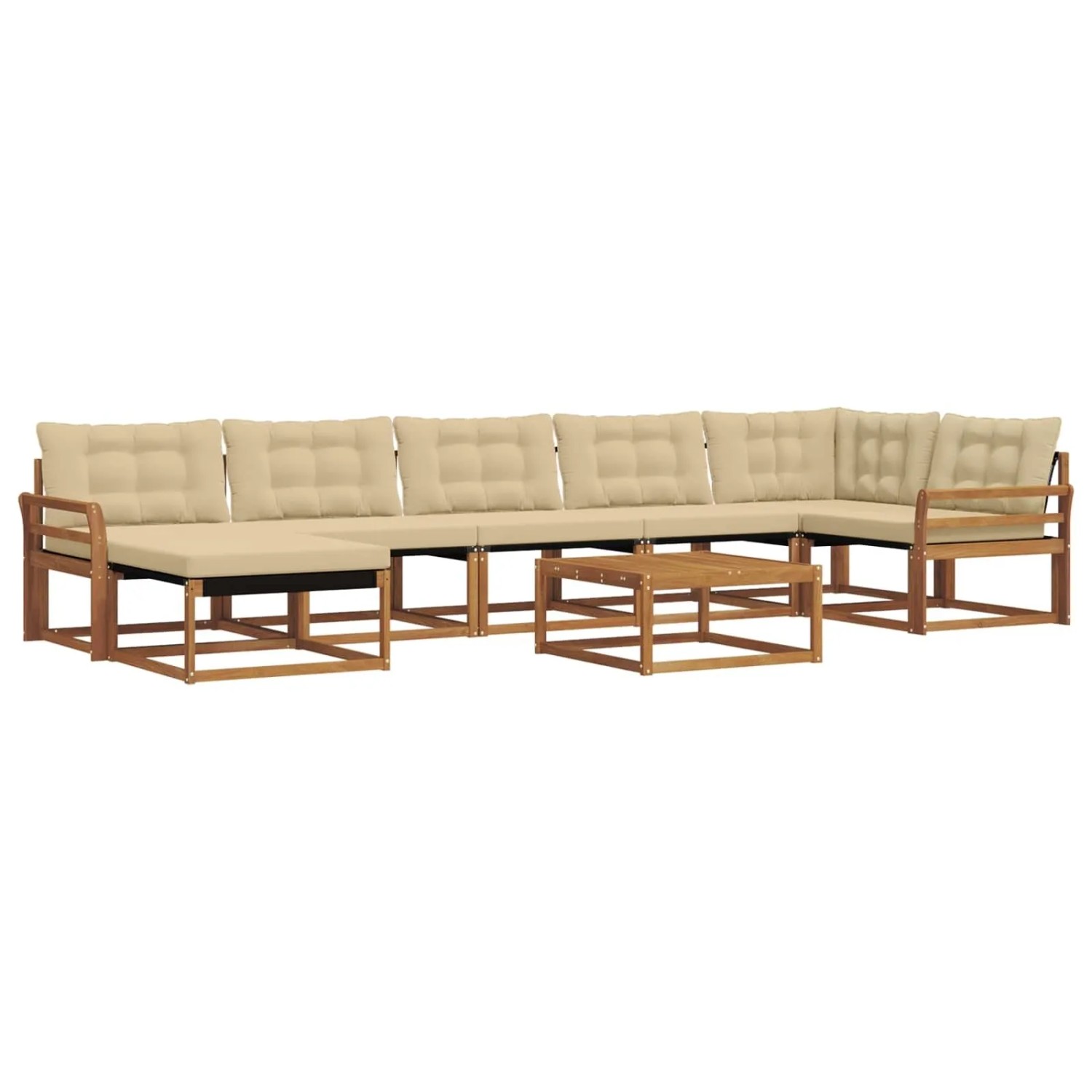 vidaXL Outdoor-Sofagarnitur 22-Tlg Natur und Beige Massivholz Akazie 3369700