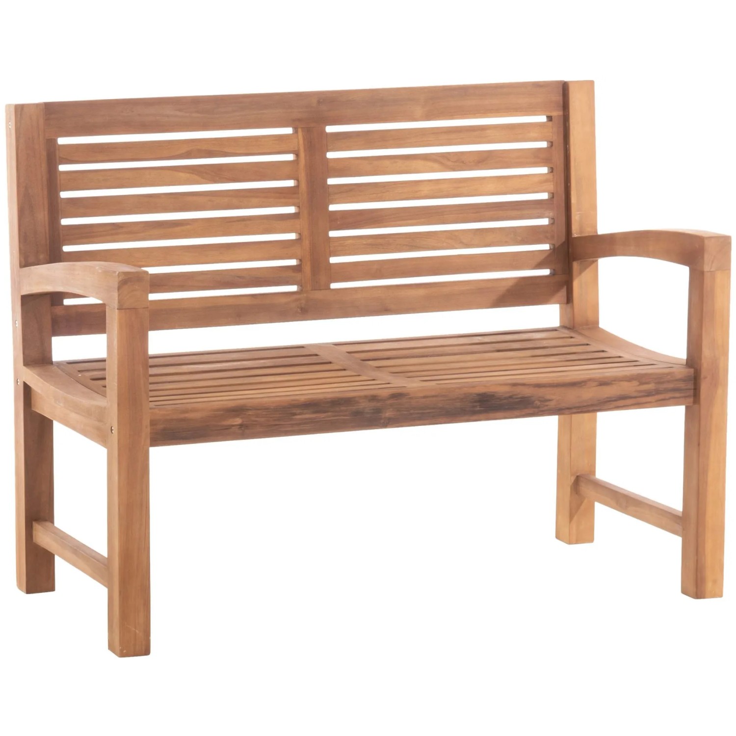 DELUKE Gartenbank Teakbank DAGAD Holz Teak 120x59x92cm Holzbank 120cm Bank Mit Lehne Wetterfest Bank Garten Terrasse
