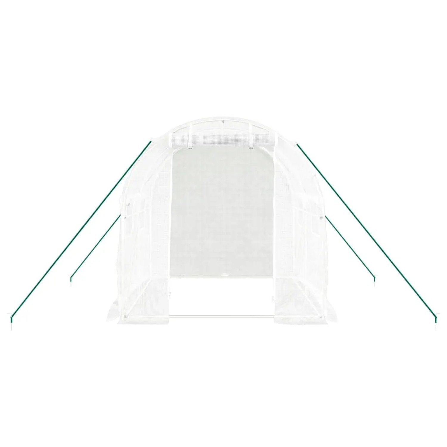 Weißes furnicato Gewächshaus mit Stahlrahmen, 4 m², 2x2x2 m.