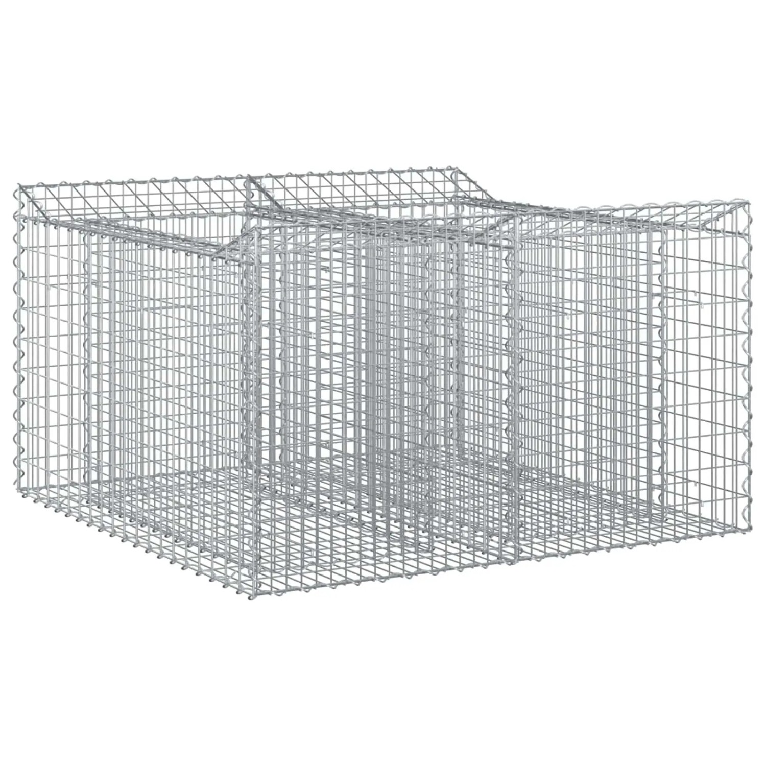 vidaXL Gabionen Hochbeet Silber 100 x 100 x 60 cm Verzinkter Stahl 42033297