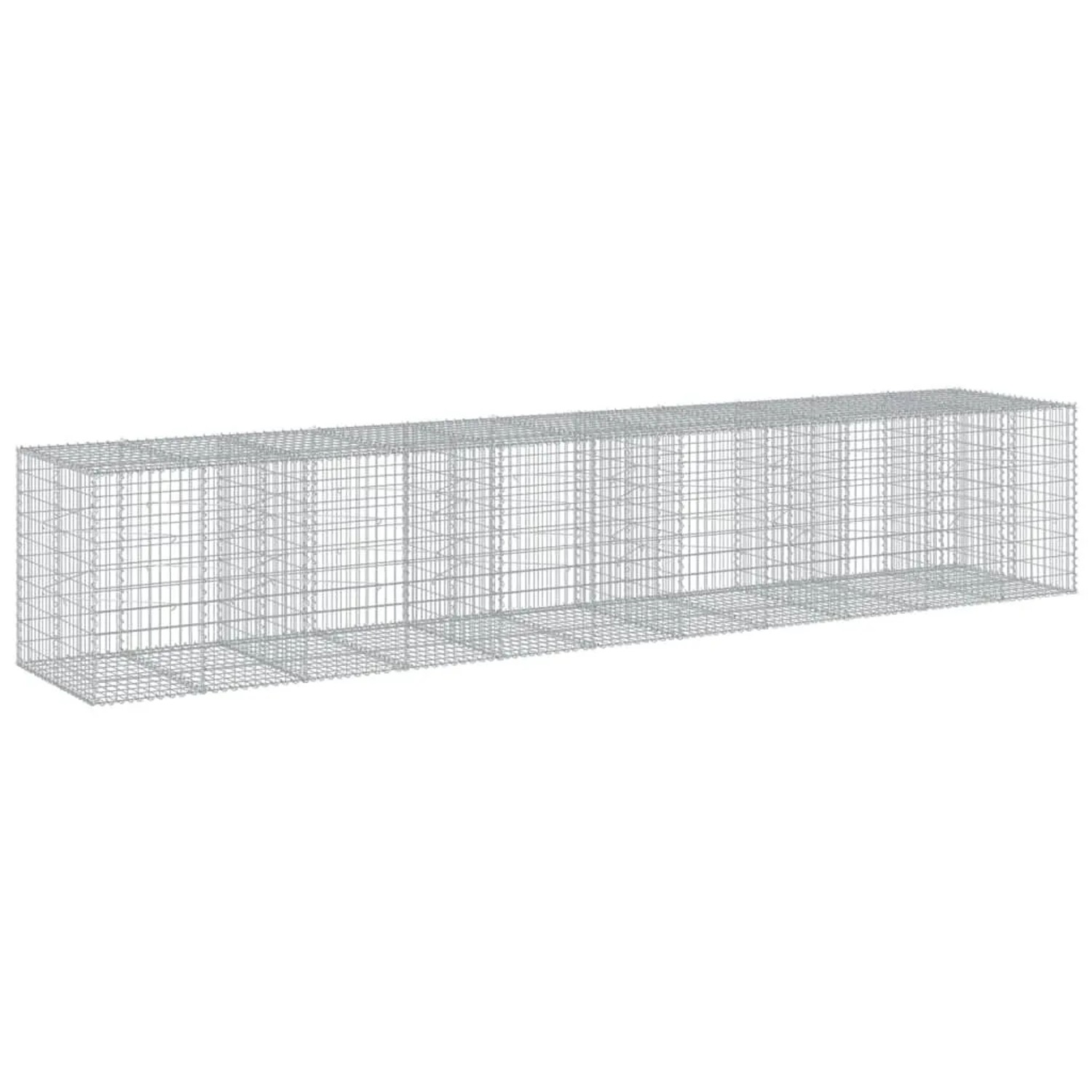 vidaXL Gabione mit Deckel 550x100x100 cm Verzinktes Eisen 3295199