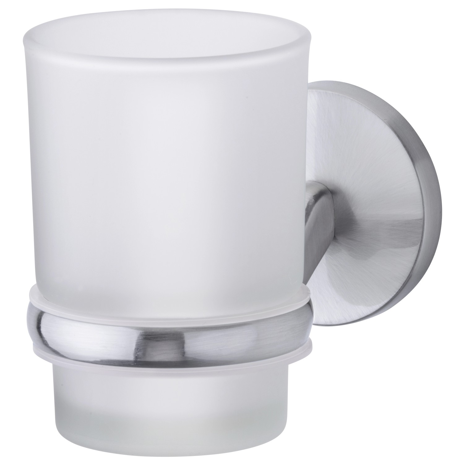 Fackelmann Glas mit Halter Fusion Edelstahloptik günstig online kaufen