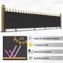 Schwarzer CCLIFE Balkon Sichtschutz (75x600cm) am Zaun montiert.