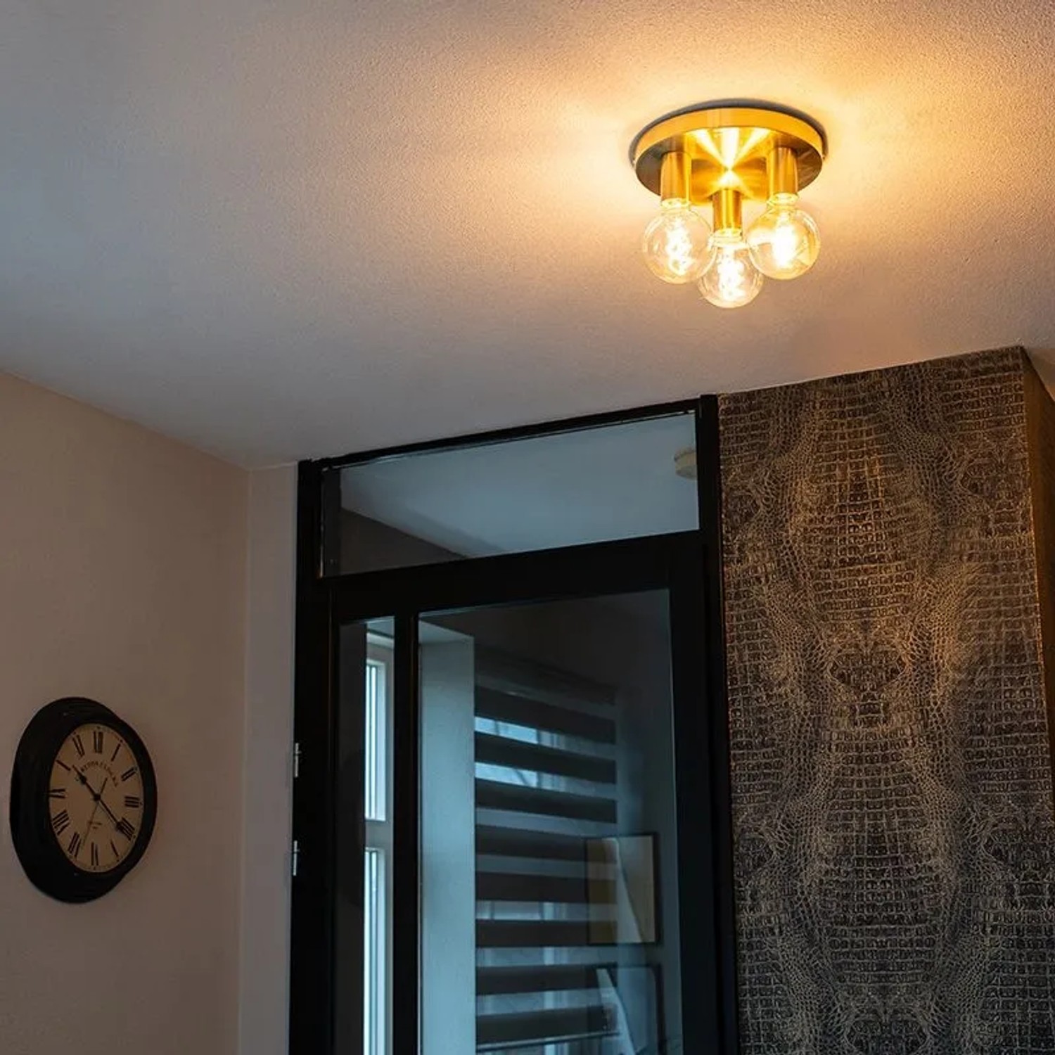 QAZQA Art Deco Deckenleuchte Gold Rund Facil 3