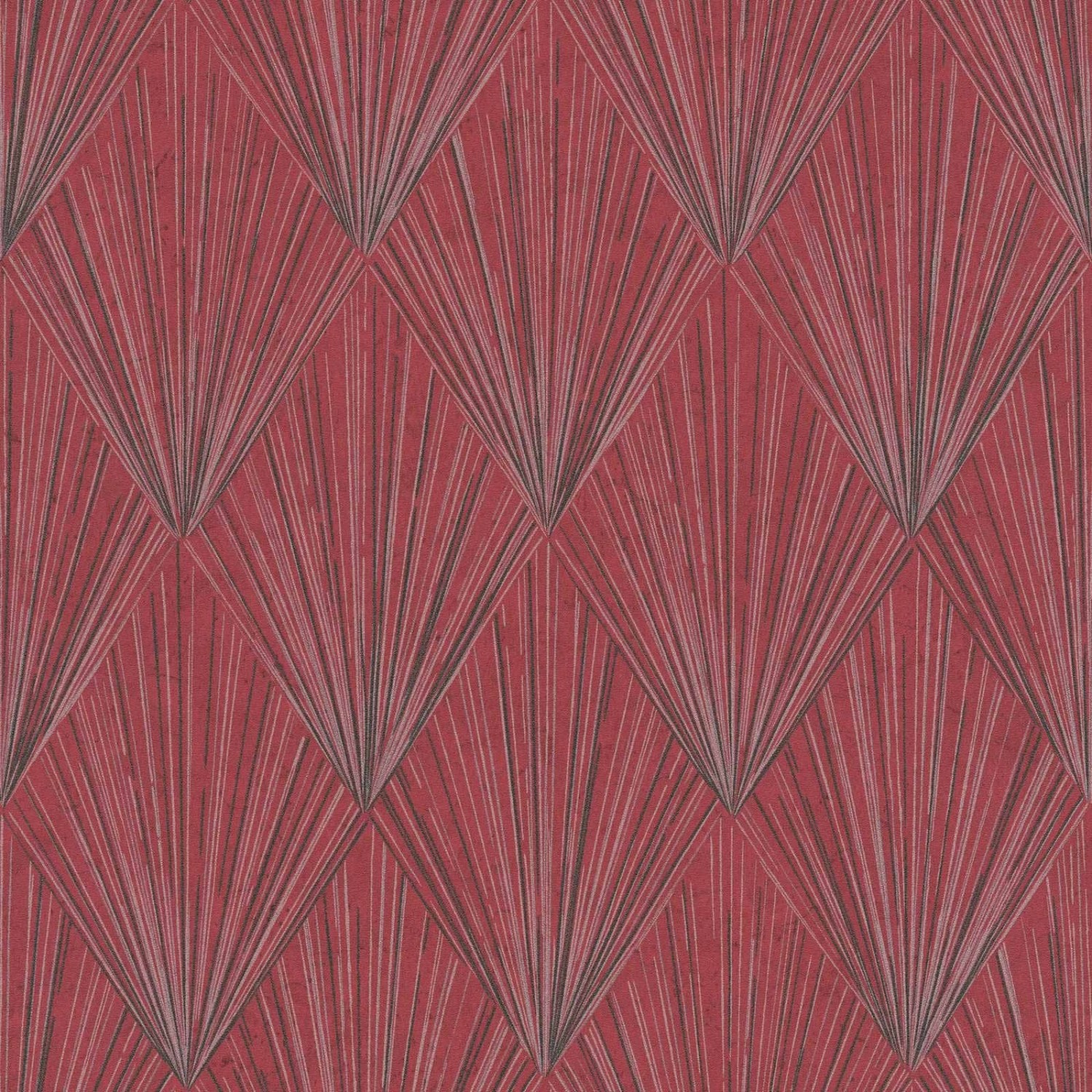 Thumbnail - Bricoflor Metallic Tapete Rot Silber Grau Art Deco Vliestapete Edel für Wohnzimmer und Schlafzimmer Vlies Mustertapete i...