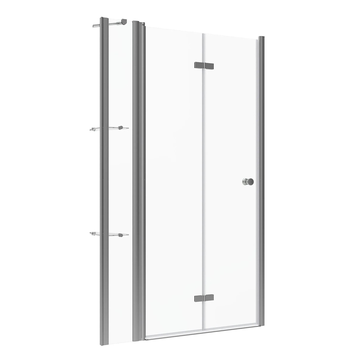 Aquabatos 125 x 187 cm Duschkabine Faltbare Duschtür Nischentür mit Eckrega günstig online kaufen