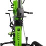 Zipper Holzspalter HS16E: Vertikaler Holzspalter in Grün und Schwarz mit Rädern für einfachen Transport.