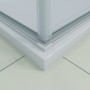 Detailaufnahme Ecke Duschkabine Alu Silber Matt, 80x80 cm, Eckeinstieg