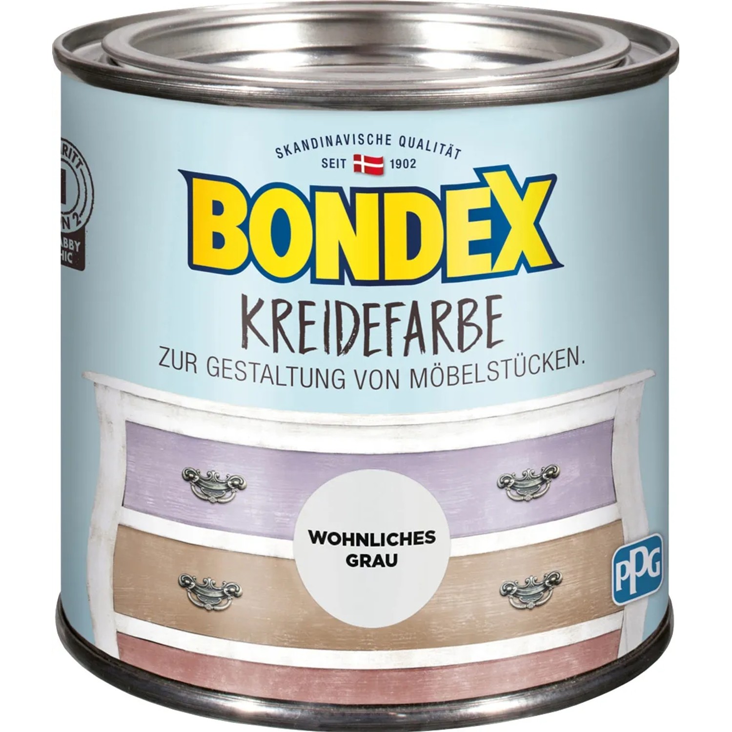 Bondex Kreidefarbe Wohnliches Grau 500 ml