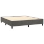 Boxspringbett vidaXL, dunkelgrau, 200x200 cm, Samt-Bezug, ohne Matratze.