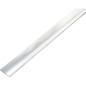 Selbstklebende, glänzende Alu Flachstange im Chromdesign, 2000 mm lang.