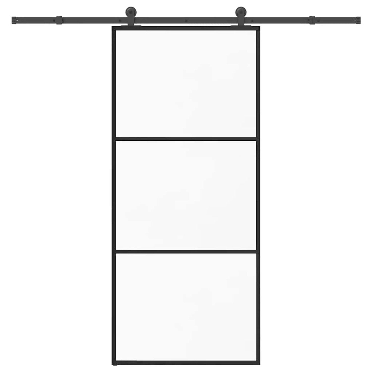 vidaXL Schiebetür mit Beschlag 90x205 cm ESG-Glas & Aluminium 3332807 günstig online kaufen