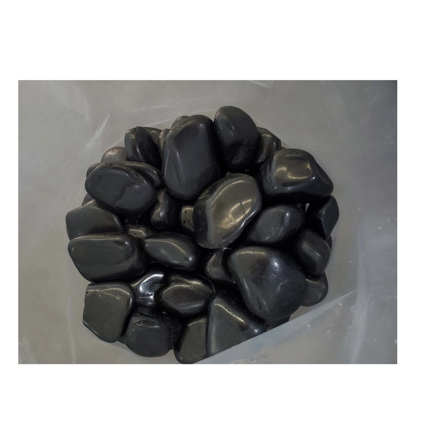 Aquagart 20kg Polierter Kiesel Glanzkies Flusskiesel Kieselsteine Gartenkies Zierkies Schwarz_5